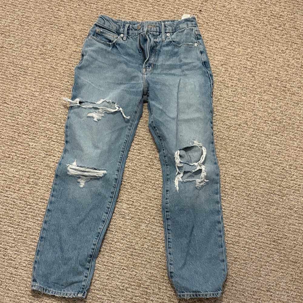 Good American Distressed Blue Jeans